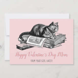 Tarjeta Festiva Divertido San Valentín del gato