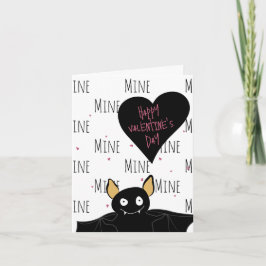 Tarjeta Festiva Divertido "¿Serás Mío?" Bat Love + Valentine Card
