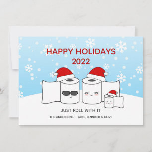 Tarjeta Festiva Divertido Solo Rueda Con Esto Papel Higiénico Fami