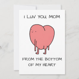 Tarjeta Festiva Divertido Te Amo Mamá Rosa Día de la Madre Ilustra