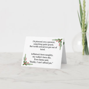 Tarjeta Festiva Divertido Triste Sin Regalo Debido a Aranceles e I