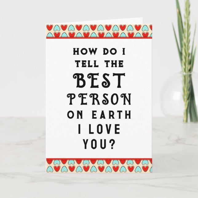 Tarjeta Festiva Divertido Valentine (Anverso)