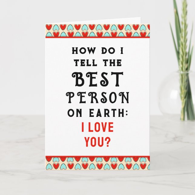 Tarjeta Festiva Divertido Valentine (Anverso)