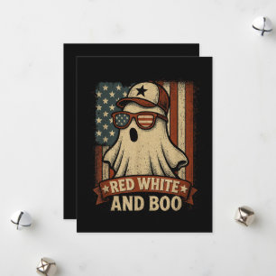 Tarjeta Festiva Divertido y patriótico Rojo blanco y boo