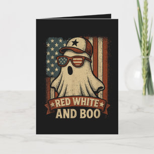 Tarjeta Festiva Divertido y patriótico Rojo blanco y boo