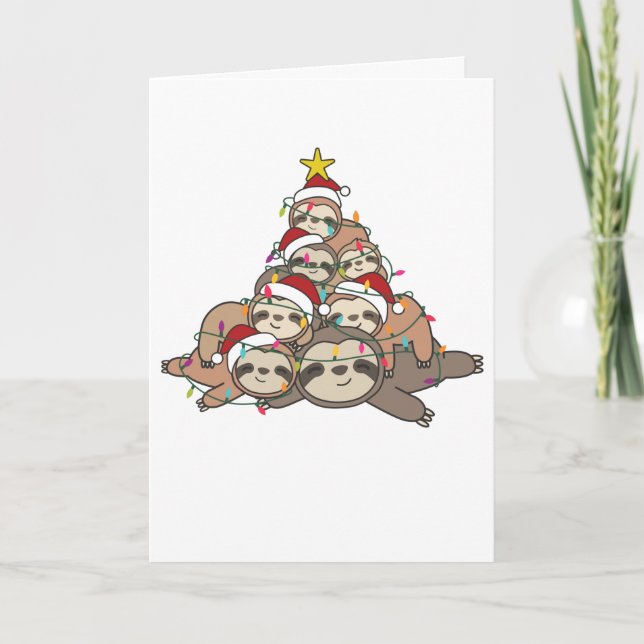 Tarjeta Festiva Divertidos animales Navidades adultos del árbol de (Anverso)