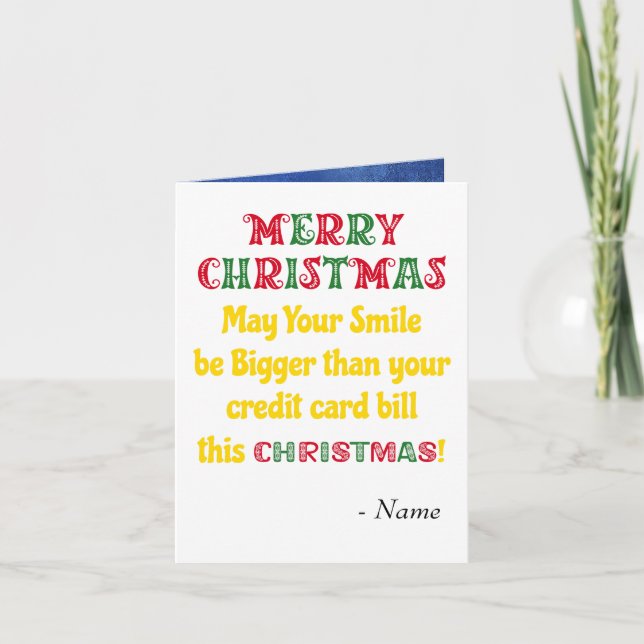 Tarjeta Festiva Divertidos deseos navideños (Anverso)