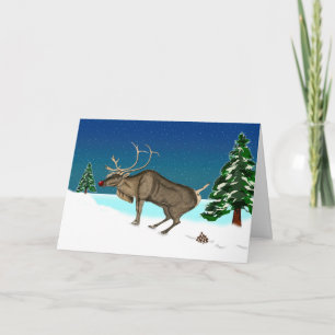 Tarjeta Festiva Divertidos Navidades Belgados, Caca de venado, Nat