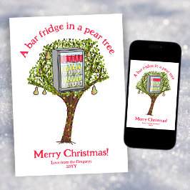 Tarjeta Festiva Divertidos Navidades De 12 Días De Viaje En Un Árb