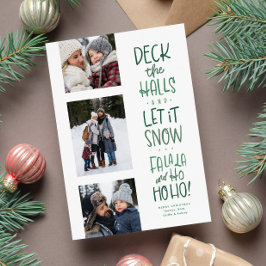 Tarjeta Festiva Divertidos Navidades de fotografía de tipo verde t
