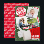 Tarjeta Festiva Divertidos Navidades de la lista oficial de Santa<br><div class="desc">Muestra los 'recibos' de tu buen estado confirmado con una adorable tarjeta de fotos de Navidad adorable y adorable con el mismo Santa entregando los pulgares hacia arriba en su lista de archivos de fotos. Con un enorme sello de aprobación en la parte superior izquierda esta graciosa tarjeta de tres...</div>