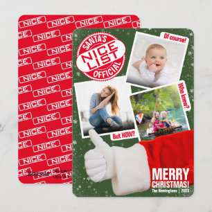 Tarjeta Festiva Divertidos Navidades de la lista oficial de Santa