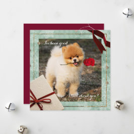 Tarjeta Festiva Divertidos Navidades de Pomerania He sido una buen