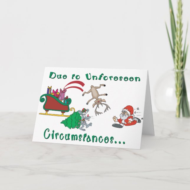 Tarjeta Festiva Divertidos Navidades de Santa Humor (Anverso)