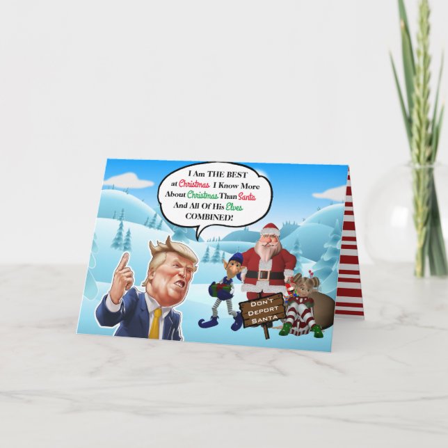 Tarjeta Festiva Divertidos Navidades de Trump (Anverso)