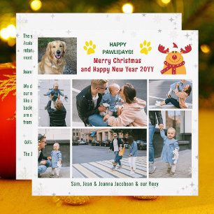 Tarjeta Festiva Divertidos perros Rudolph Felices Pawlidays Fotos 