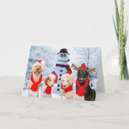 Tarjeta Festiva Divertidos saludos de temporada de perros