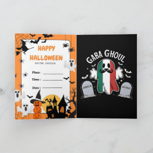 Tarjeta Festiva Diviértete con GABA Ghoul Fantasma Italiano Cement