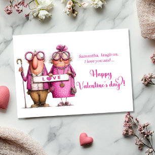 Tarjeta Festiva Diviértete con Pareja de Amor Sarcástico de San Va