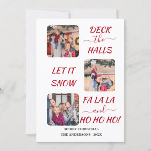 Tarjeta Festiva Diviértete con tres fotos navideñas en color