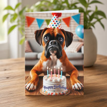 Diviértete en el cumpleaños de un perro Boxer