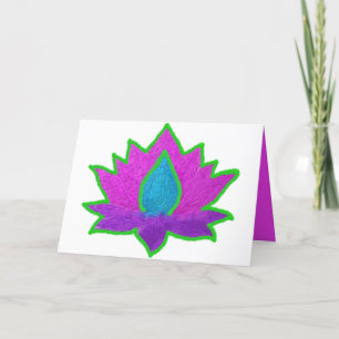 Tarjeta Festiva Diwali purpurina lotus