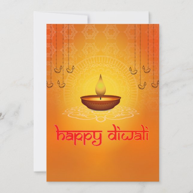 Tarjeta Festiva Diwali saluda tradicional (Anverso)