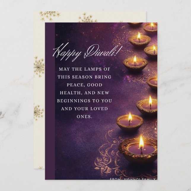 Tarjeta Festiva Diwali Season (Anverso / Reverso)