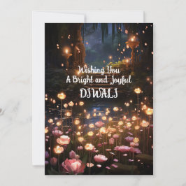 Tarjeta Festiva Diya Lotus Floral Magical Garden Diwali