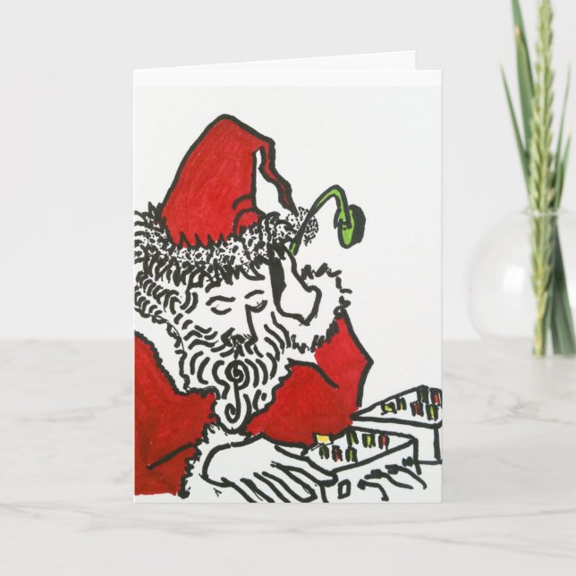 Tarjeta Festiva DJ Santa (Anverso)