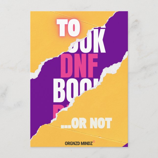 Tarjeta Festiva DNF Tracker for  Book Readers (Anverso)