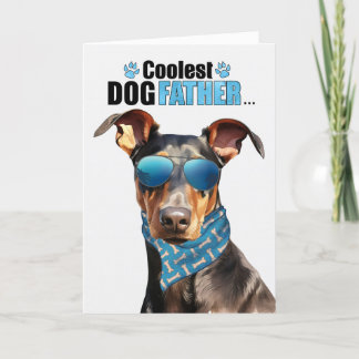 Tarjeta Festiva Doberman Pinscher Dog Coolest Dad Day