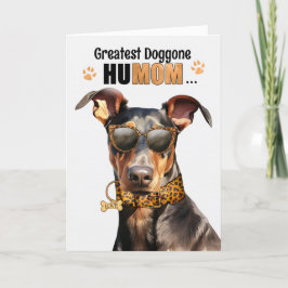 Tarjeta Festiva Doberman Pinscher Dog Greatest HuMOM Mother's Day