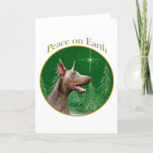 Tarjeta Festiva Doberman Pinscher (isabella) Peace
