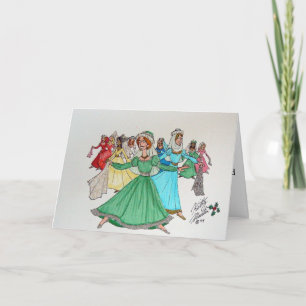 Tarjeta Festiva Doce días de Navidades