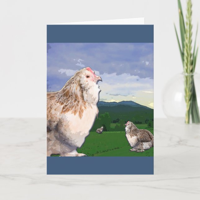 Tarjeta Festiva Doce días de Navidades - Tres gallinas francesas (Anverso)