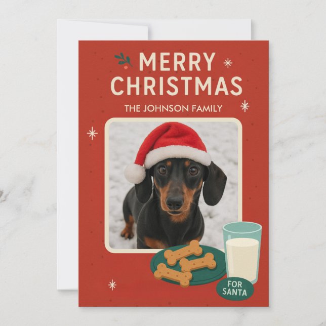 Tarjeta Festiva Dog Christmas Cookie Christmas Card  (Anverso)