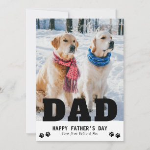 Tarjeta Festiva Dog Dad Happy Father's Day Paw imprime una foto mo