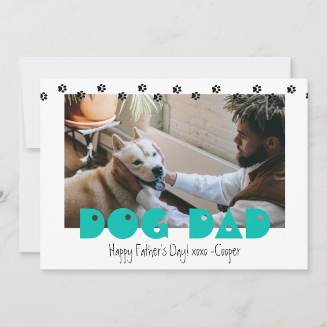 Tarjeta Festiva Dog Dad | Impresiones de pinturas | Día de la Madr (Anverso)