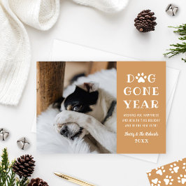 Tarjeta Festiva Dog Gone Gone Gone Alegre Foto Mascota Cognac