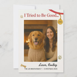 Tarjeta Festiva Dog I Probó Foto Familiar Personalizable