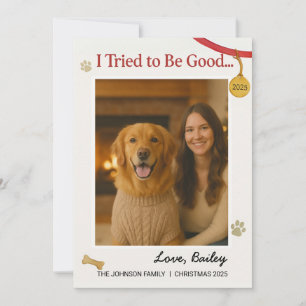 Tarjeta Festiva Dog I Probó Foto Familiar Personalizable