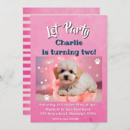 Tarjeta Festiva Dog Let's Party Birthday 