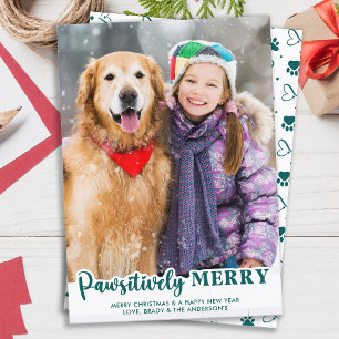 Tarjeta Festiva Dog Lover Moderno Mascota foto de Pawsitive Merry