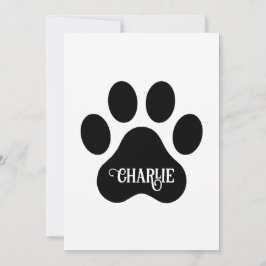 Tarjeta Festiva Dog Paw Name Silhouette Design