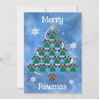 Tarjeta Festiva Dog Print Christmas Card