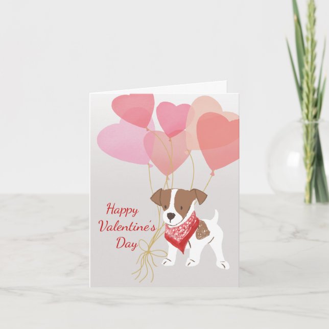 Tarjeta Festiva Dog Valentine Card De Jack Russell Terrier Love (Anverso)