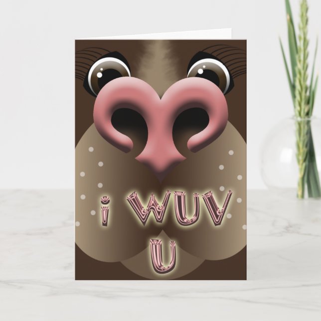 Tarjeta Festiva Dog Wuv Valentine Greeting Card (Anverso)