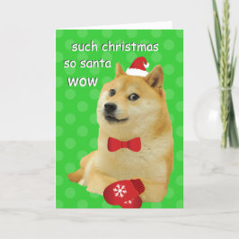 Tarjeta Festiva Doge Funny Meme Green