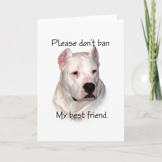 Tarjeta Festiva Dogo Argentino Anti-BSL (Anverso)